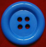 B4153 38mm Bright Blue High Gloss 4 Hole Clown Button - Ribbonmoon