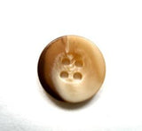 B16591 15mm Aaran Browns and Creams Bone Sheen 4 Hole Button - Ribbonmoon