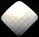 B4803 27mm White Golf Ball Gloss Square Shape Shank Button - Ribbonmoon