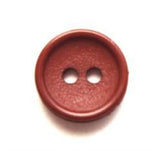 B7643 14mm Terracotta Brown Matt Centre 2 Hole Button - Ribbonmoon