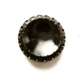 B17235 16mm Black Gloss Shank Button with a Decorated Rim - Ribbonmoon