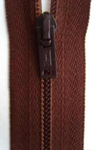 Z0359 46cm Mahogany Brown Nylon No.3 Closed End Zip - Ribbonmoon