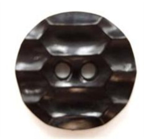 B5140 18mm Black High Gloss Textured 2 Hole Button - Ribbonmoon