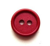 B7410 14mm Cardinal Red Matt Centre 2 Hole Button - Ribbonmoon