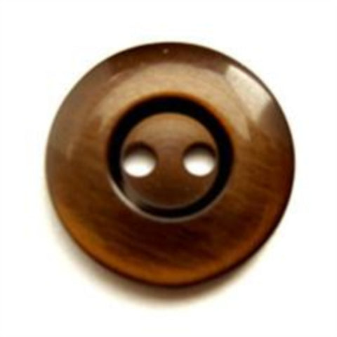 B8685 17mm Tonal Brown Shimmery Gloss 2 Hole Button - Ribbonmoon