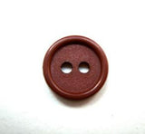 B16374 14mm Hot Chocolate Brown Matt Centre 2 Hole Button - Ribbonmoon