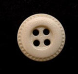 B0826 15mm Pale Beige Leather Effect 4 Hole Button - Ribbonmoon