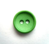 B13309 14mm Apple Green Matt Centre 2 Hole Button - Ribbonmoon