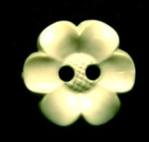 B7294 17mm Pale Green Flower Shaped 2 Hole Button - Ribbonmoon