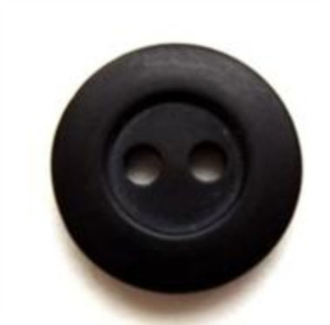 B5882 15mm Charcoal Black Soft Sheen 2 Hole Button - Ribbonmoon