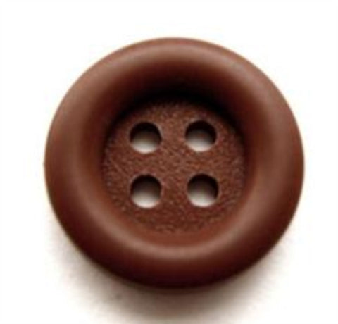 B11425 19mm Chocolate Brown Matt Centre 4 Hole Button - Ribbonmoon