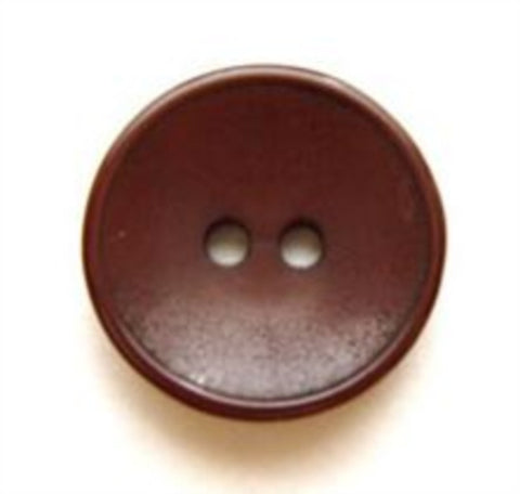 B8137 16mm Deep Hot Chocolate Brown Chunky Gloss 2 Hole Button - Ribbonmoon