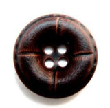 B16110 20mm Chestnut Brown Leather Effect 4 Hole Button - Ribbonmoon