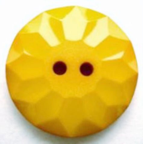 B8581 23mm Mustard Yellow Textured Gloss 2 Hole Button, Matt Centre - Ribbonmoon