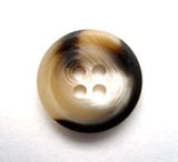 B9827 15mm Naturals and Dark Brown Aaran Bone Sheen 4 Hole Button - Ribbonmoon