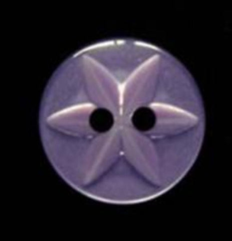 B17955 14mm Lilac 2 Hole Polyester Star Button - Ribbonmoon