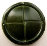 B15237 23mm Cypress Green Leather Effect "Football" Shank Button - Ribbonmoon