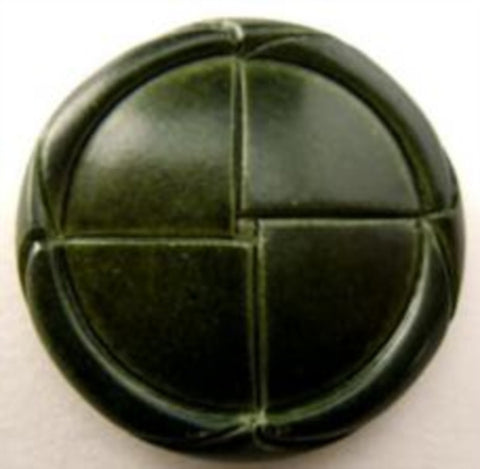 B15237 23mm Cypress Green Leather Effect "Football" Shank Button - Ribbonmoon