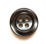 B8345 14mm Black Pearlised Shadow Shimmer Polyester 4 Hole Button