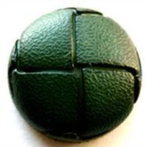 B8483 22mm Bottle Green Leather Effect "Football" Shank Button - Ribbonmoon