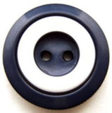 B10660 23mm Navy and White 2 Hole Button - Ribbonmoon