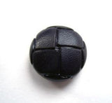 B12679 17mm Navy Leather Effect "Football" Shank Button - Ribbonmoon