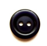 B7412 14mm Ink Navy Pearlised Rounded Rim 2 Hole Button - Ribbonmoon