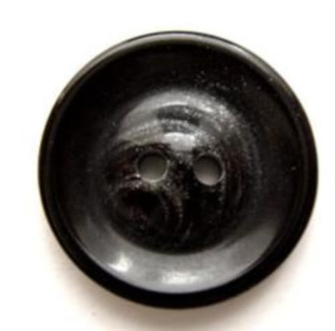 B6925 17mm Black High Gloss 2 Hole Button with a Centre Silver Shimmer - Ribbonmoon