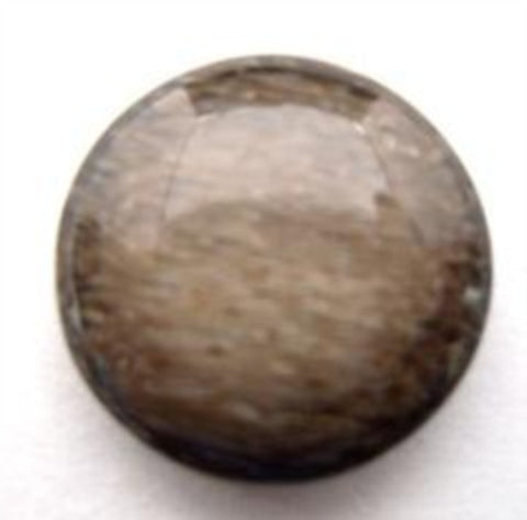 B11552 20mm Dark Brown and Beige Glossy Shank Button - Ribbonmoon