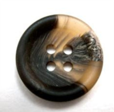 B16291 20mm Browns and Naturals Bone Sheen 4 Hole Button - Ribbonmoon