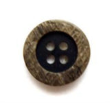 B6732 15mm Black and Stone Beige Textured Rim 4 Hole Button - Ribbonmoon