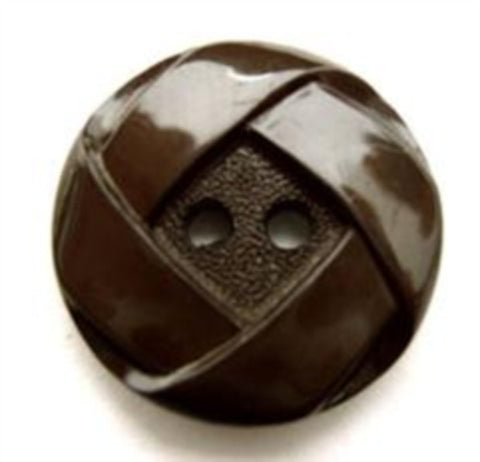 B13573 20mm Dark Brown Gloss and Matt Texture 2 Hole Button - Ribbonmoon