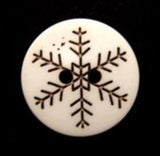 B6540 18mm Pale Cream and Brown Engraved Design Matt 2 Hole Button - Ribbonmoon