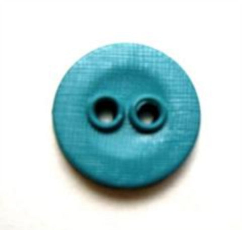 B7650 14mm Turquoise Lightly Textured Linen Effect 2 Hole Button - Ribbonmoon