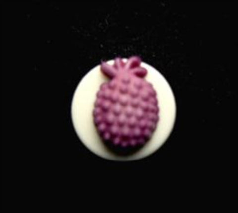 B11010 Plum and White Matt Pineapple Design Shank Button - Ribbonmoon