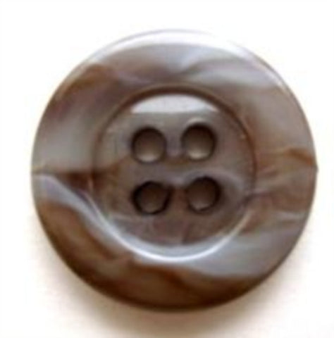 B5990 19mm Grey Blues and Brown Gloss Nylon 4 Hole Button - Ribbonmoon