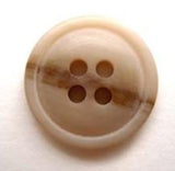 B5307 19mm Pale Ecru Aaran and Brown 4 Hole Button - Ribbonmoon