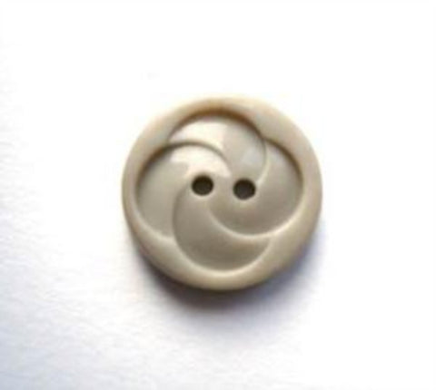 B17288 14mm Pale Beige Gloss 2 Hole Button - Ribbonmoon