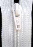 Z2238 30cm White Nylon No.5 Open End Zip - Ribbonmoon