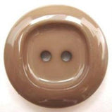 B5036 25mm French Beige Brown High Gloss 2 Hole Button - Ribbonmoon