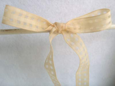 R4766 15mm Cream Check Ribbon with Translucent Elements - Ribbonmoon