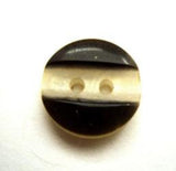 B10578L 16mm Black and Natural Iridescent Centre Band Two Hole Button