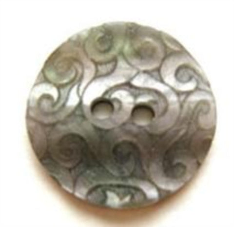 B8042 18mm Grey and Iridescent Lasered Design 2 Hole Button