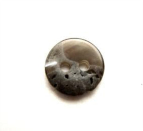 B13497 12mm Pearlised Smoked Grey and Stone Effect 2 Hole Button - Ribbonmoon