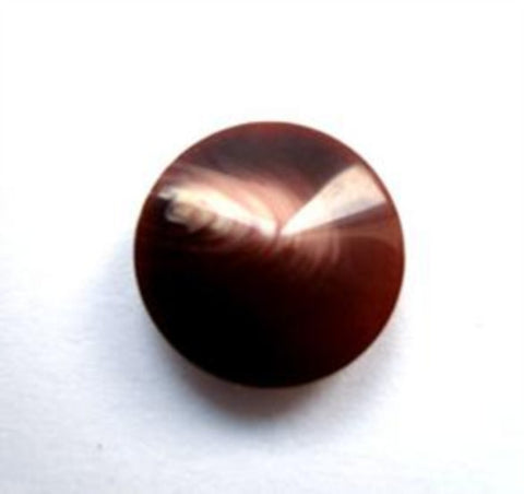 B12504 15mm Brown and Cream Glossy Button, Hole Built into the Back - Ribbonmoon