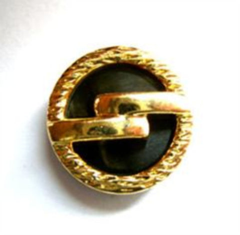 B12871 18mm Gilded Gold Poly and Black Shank Button - Ribbonmoon