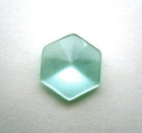 B14299 15mm Spearmint Pearlised Polyester Hexagonal Shank Button - Ribbonmoon