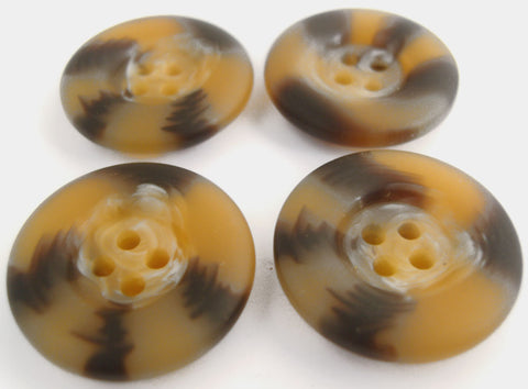 B18189 17mm Toffee-Dark Brown Bone Sheen Chunky 4 Hole Button