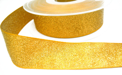 R0377 25mm Dark Gold Metallic Lame Ribbon by Berisfords