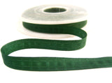 R0417 10mm Hunter Green Polyester Tonal Check Ribbon